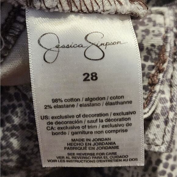 Jessica simpson python snakeskin kids me super skinny jeans‎ size 28 - Picture 5 of 9